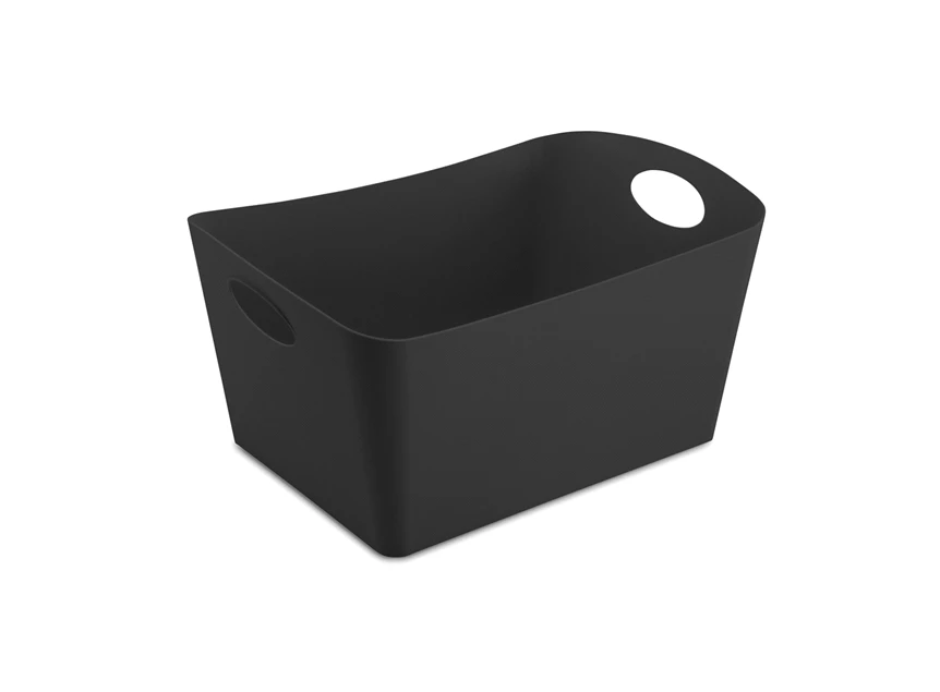Boxxx L large groot solid black zwart koziol opbergen box wasmand afvalbak kunststof handvaten