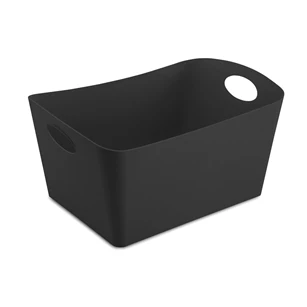 Boxxx L large groot solid black zwart koziol opbergen box wasmand afvalbak kunststof handvaten