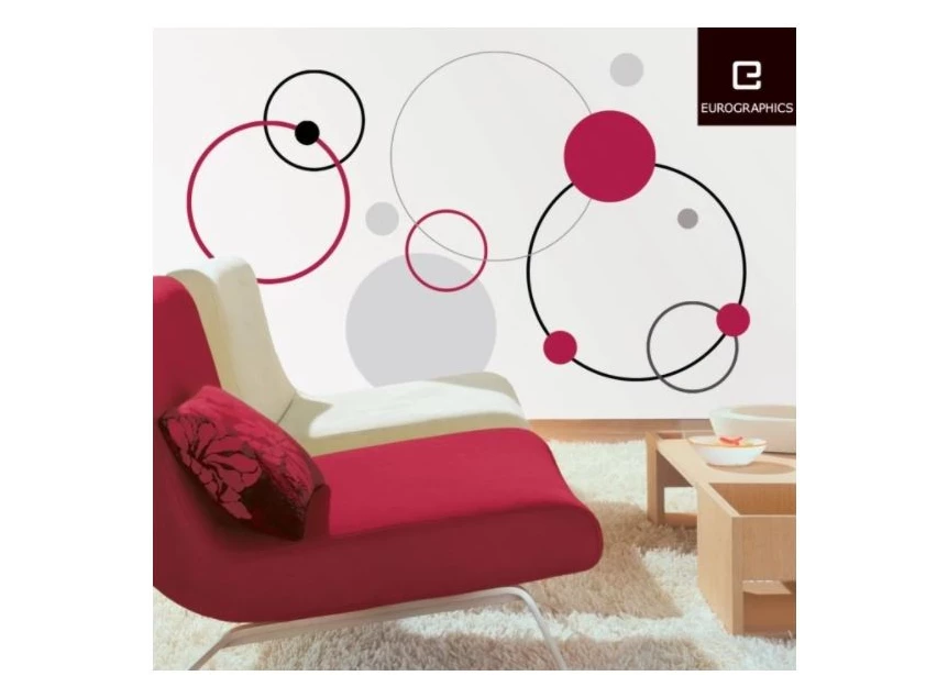 DS-DT2049 Eurographics Red Bubbles 70x50cm sfeer