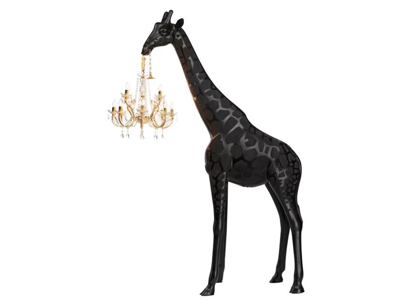 Zijkant Vloerlamp Giraffe in Love M Indoor Black 19003BL-Z Qeeboo