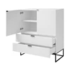 Kobe mdf staal trendy budget highboard 91985-12 interstil barkast wit zwart open laden deuren