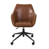 86938 bureaustoel Nora desk chair brandy lederlook vintage vooraanzicht