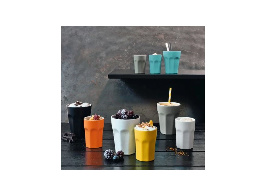 cappuccino mok mug kleurrijk mat glazend 0.25l nuance