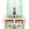bergers set country dispenser + 4 mason jars green groen honingraad design 