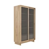 Zijkant Oak Wave Storage Cupboard 51455 legkast vitrine laden glas massief eik hout Ethnicraft	