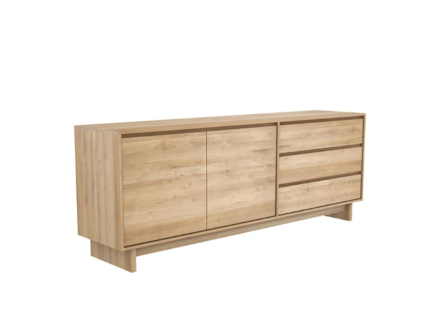 Zijkant Oak Wave Sideboard 51451 dressoir laden massief eik hout Ethnicraft	