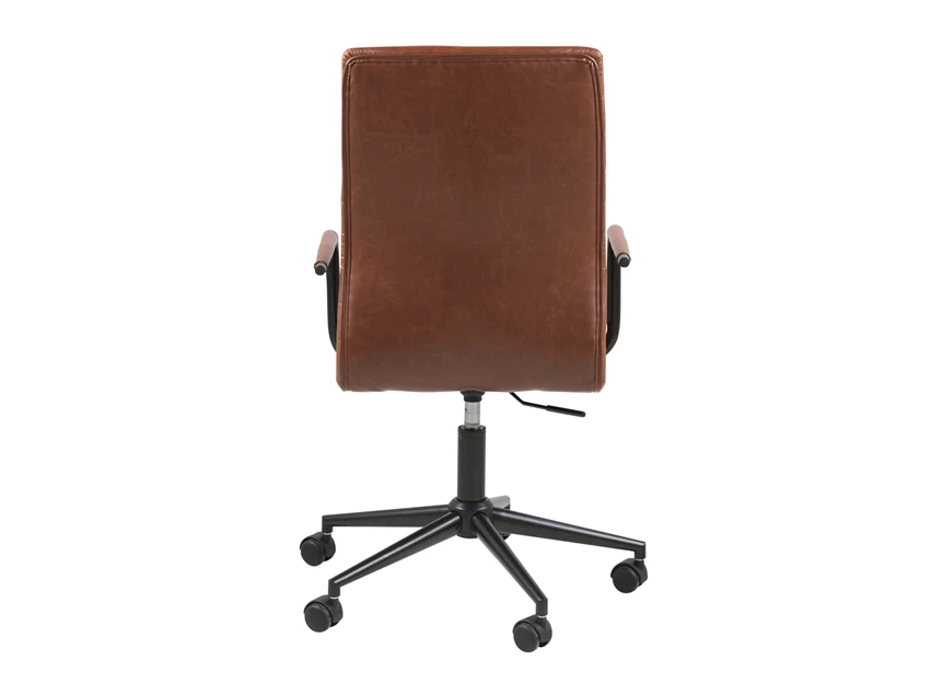 winslow metalen armen lederlook bureelstoel pu desk chair actona bureaustoel vintage brandy