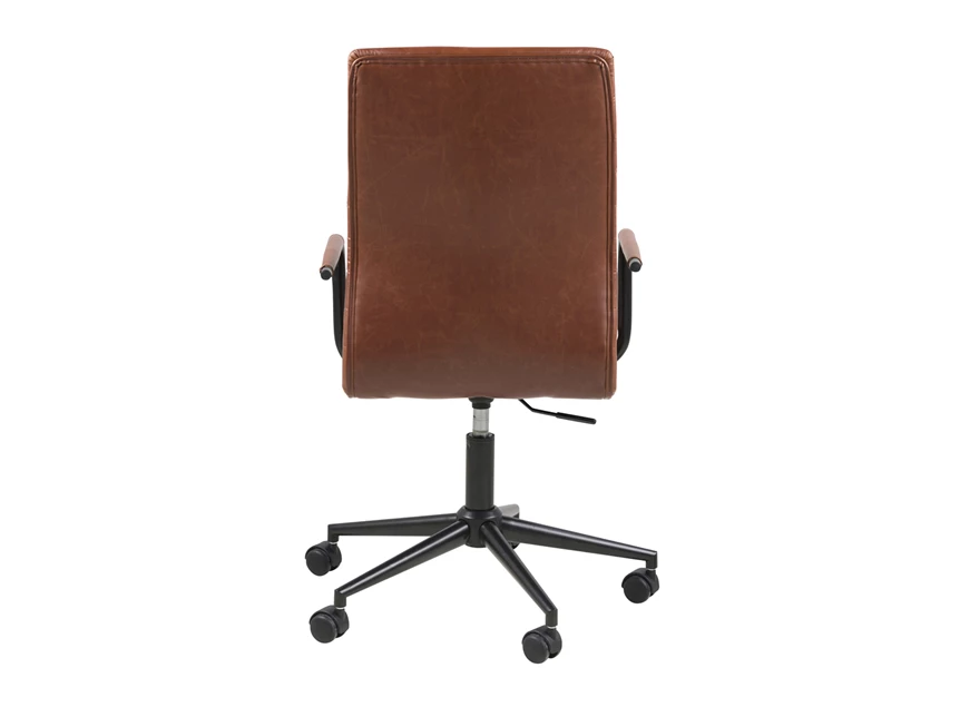 winslow metalen armen lederlook bureelstoel pu desk chair actona bureaustoel vintage brandy