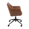 86938 bureaustoel Nora desk chair brandy lederlook vintage zijaanzicht