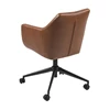 86938 bureaustoel Nora desk chair brandy lederlook vintage schuin aanzicht achterkant