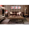 Kensington bijzettafel 60cm richmond interiors 9852 kruispoot gerecycleerd houten blad rvs stalen