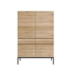 Oak Ligna Storage Cupboard 51117 barkast legkast massief eik hout zwart metaal modern design Ethnicraft	