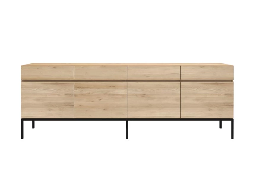 Oak Ligna Sideboard 51116 dressoir massief eik hout zwart metaal modern design Ethnicraft	