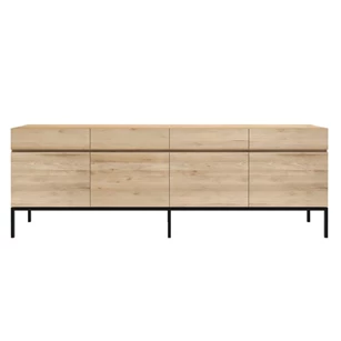 Oak Ligna Sideboard 51116 dressoir massief eik hout zwart metaal modern design Ethnicraft	