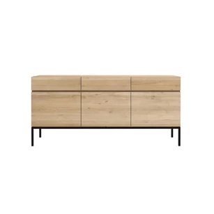 Oak Ligna Sideboard 51115 dressoir massief eik hout zwart metaal modern design Ethnicraft	