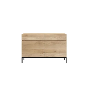 Oak Ligna Sideboard 51114 dressoir massief eik hout zwart metaal modern design Ethnicraft	