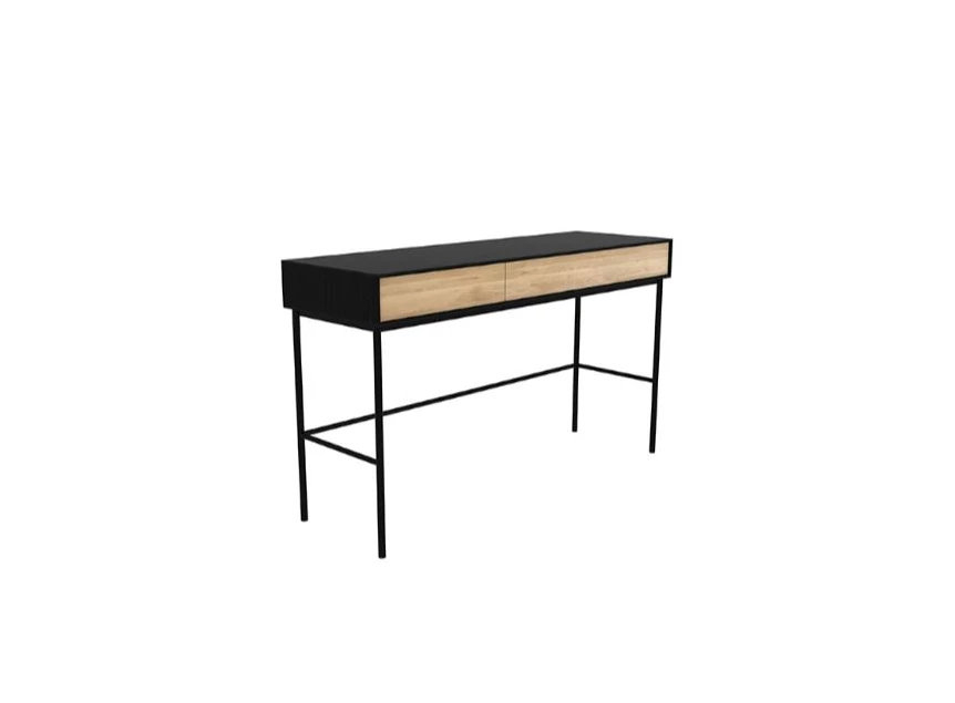 Zijkant Oak Blackbird Desk 51478 bureau massiek eik hout zwart modern design Ethnicraft