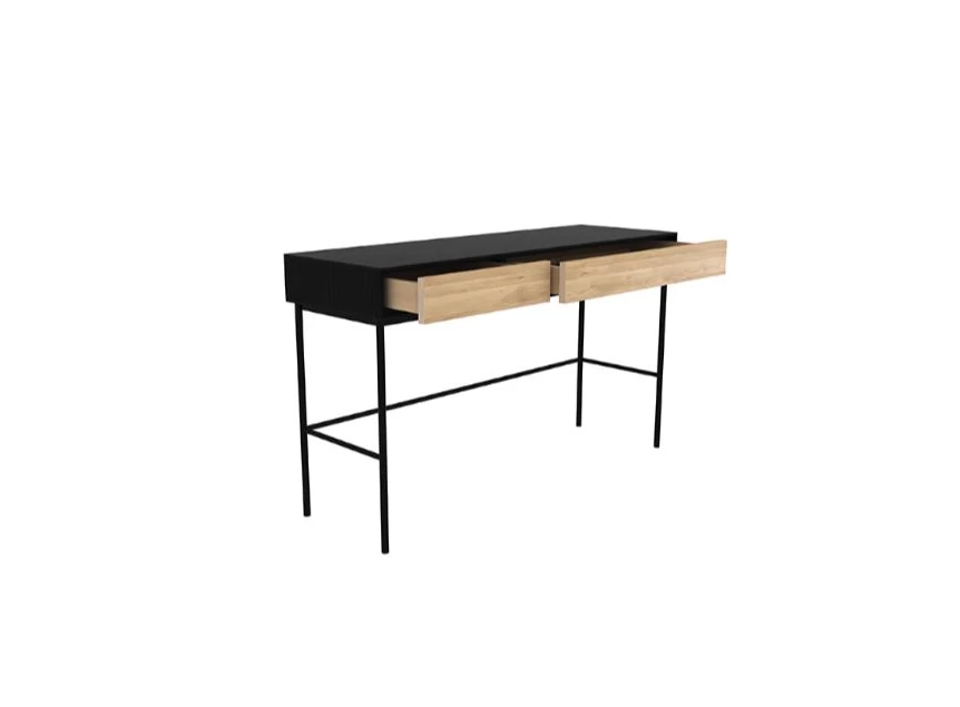 Laden open Oak Blackbird Desk 51478 bureau massiek eik hout zwart modern design Ethnicraft