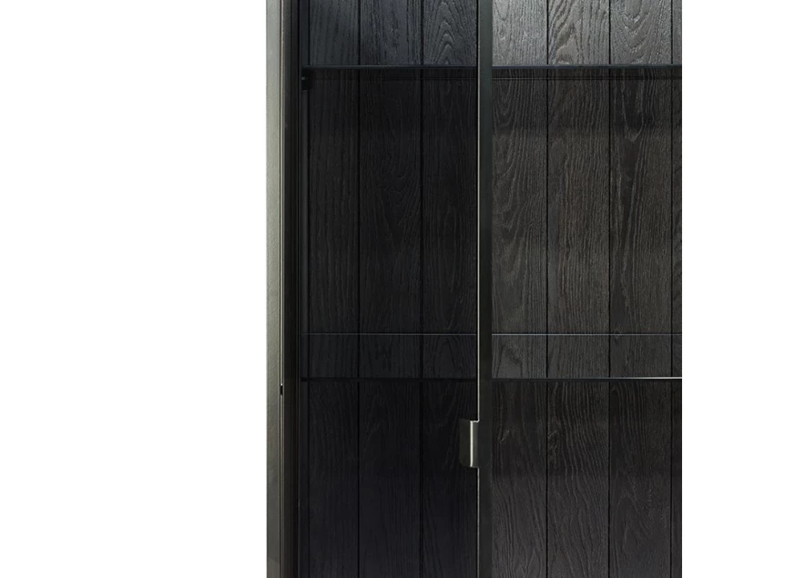 Detail deur Anders Cupboard high 60070 barkast vitrine legkast metaal hout glas modern design Ethnicraft	