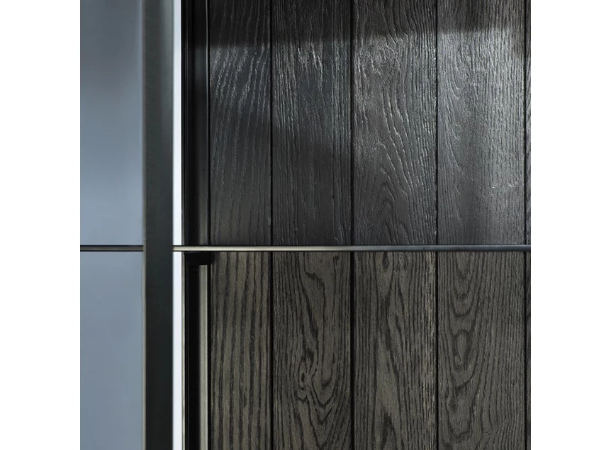 Detail frame Anders Cupboard high 60070 barkast vitrine legkast metaal hout glas modern design Ethnicraft	