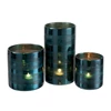 86531 J-Line Jolipa Windlicht Cilinder Blauw Collectie met kaarsen