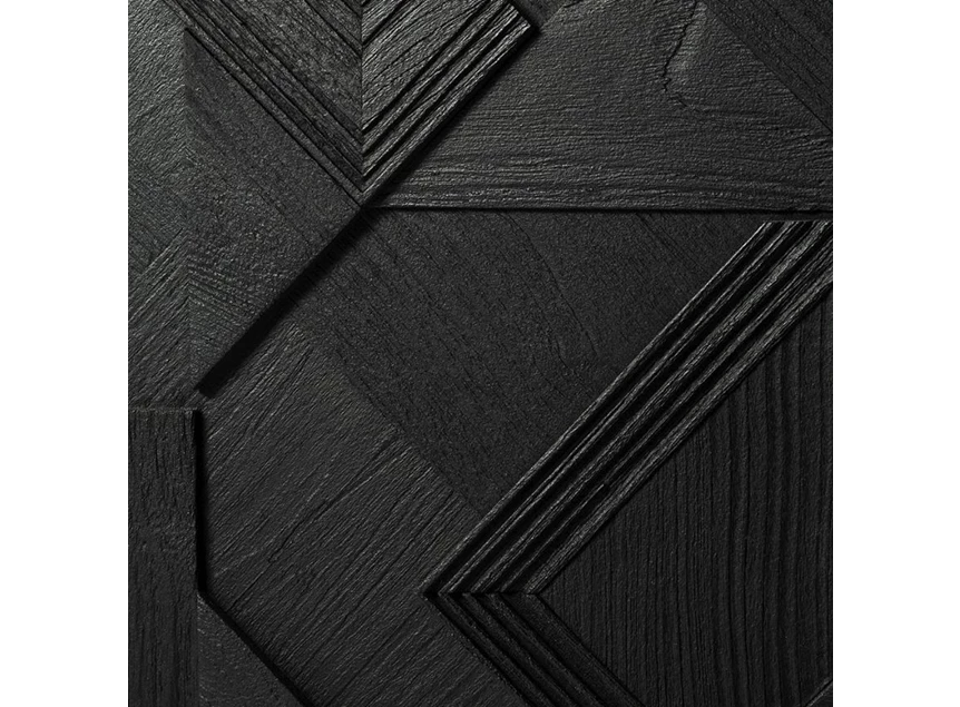 Detail Teak Graphic Sideboard dressoir zwart metaal 10062 Ethnicraft modern design	