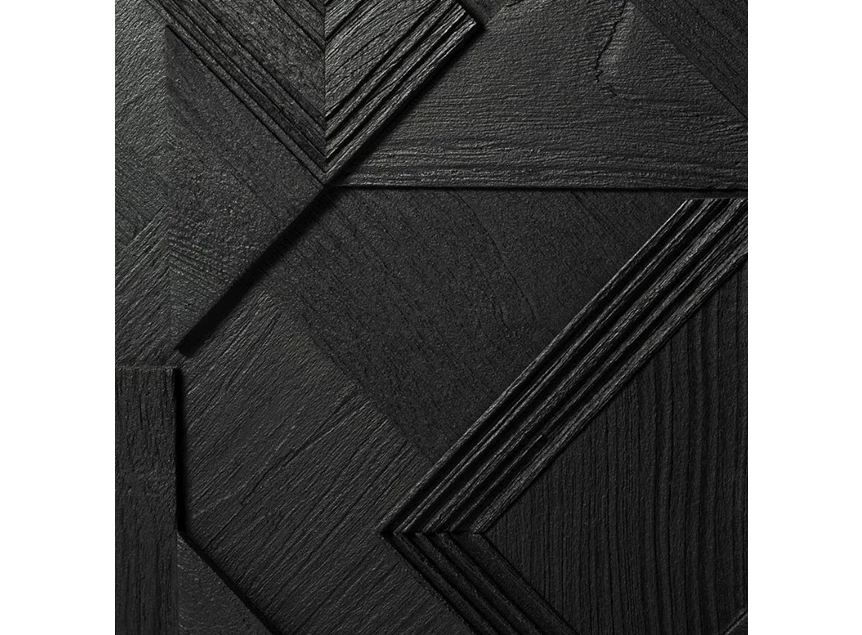 Detail Teak Graphic Sideboard dressoir zwart metaal 10061 Ethnicraft modern design	
