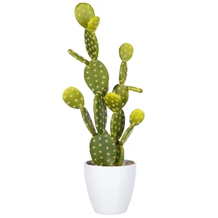 60585 Jolipa J-Line Kunstplant Cactus Opuntia in Witte Pot L