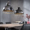 Hanglamp industry 2 kappen dia 38cm metaal industrieel pendel verlichting vintage oud zilver raster 7629/29 Zijlstra