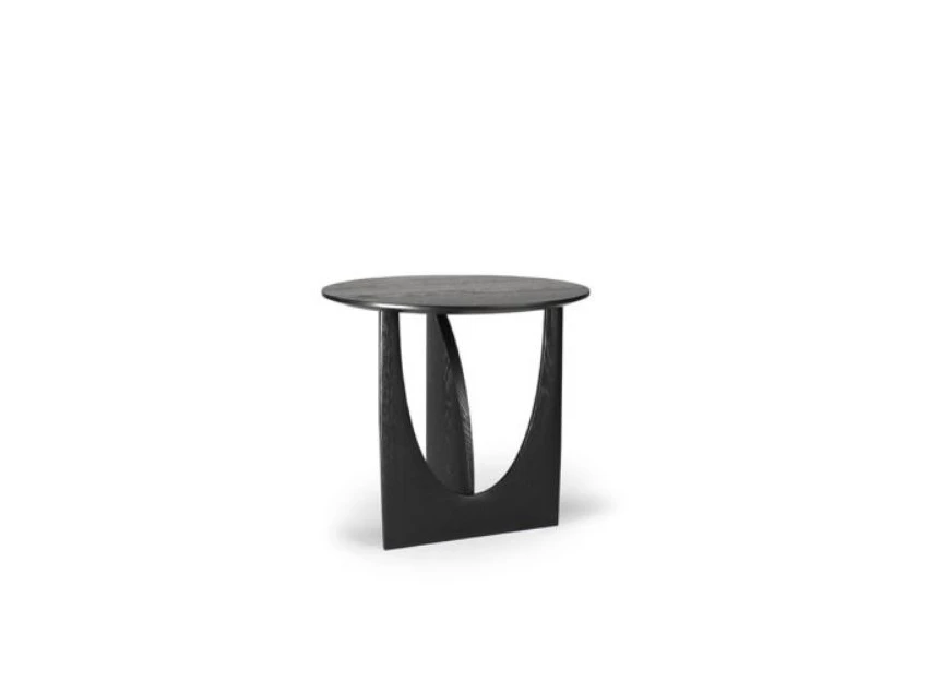 Zijkant Oak Geometric Side Table 50536 bijzettafel black zwart massief eik hout modern design Ethnicraft