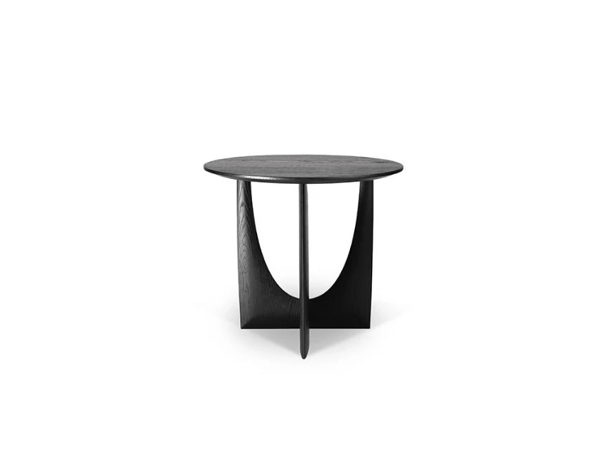 Oak Geometric Side Table 50536 bijzettafel black zwart massief eik hout modern design Ethnicraft