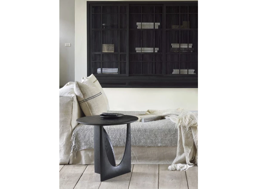 Nachttafel Oak Geometric Side Table 50536 bijzettafel black zwart massief eik hout modern design Ethnicraft