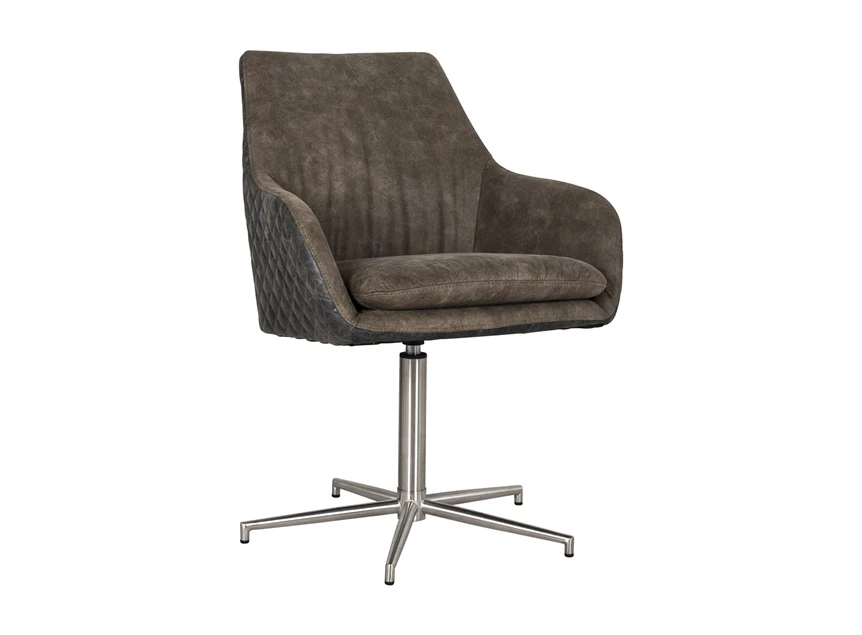 Lucy S4408 chair stoel black leg zwarte sterpoot draaifauteuil richmond bruine stof