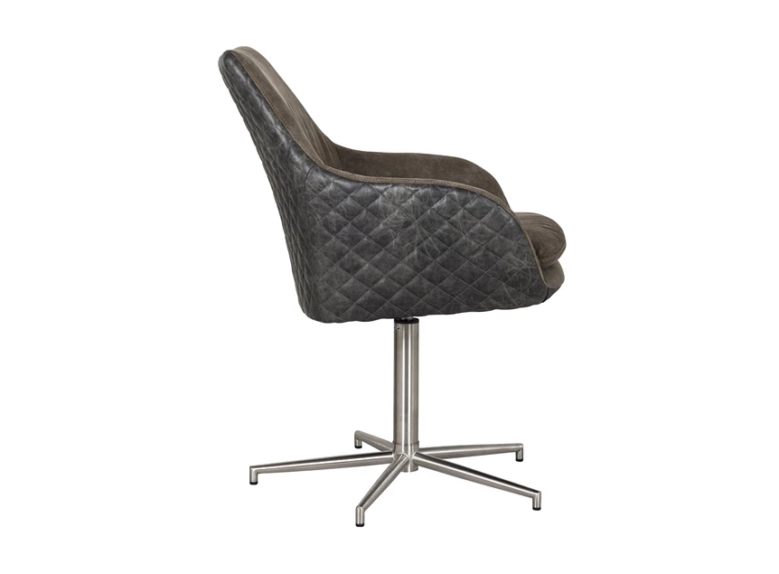 Lucy S4408 chair draaifauteuil richmond bruine stof stoel black leg zwarte sterpoot