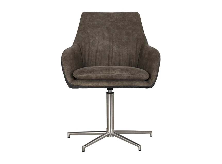 Lucy S4408 zwarte sterpoot chair draaifauteuil richmond bruine stof stoel black leg