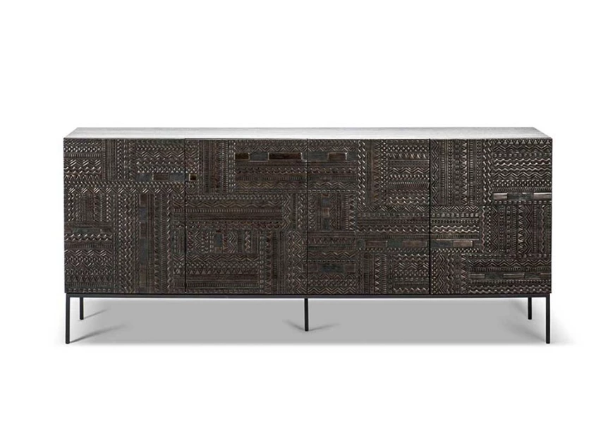 Teak Tabwa Sideboard 12189 Ancestors Afrika etnisch dressoir hout metaal zwart modern design Ethnicraft	