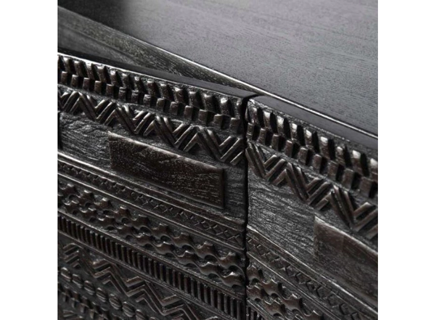 Detail Teak Tabwa Sideboard 12189 Ancestors Afrika etnisch dressoir hout metaal zwart modern design Ethnicraft	