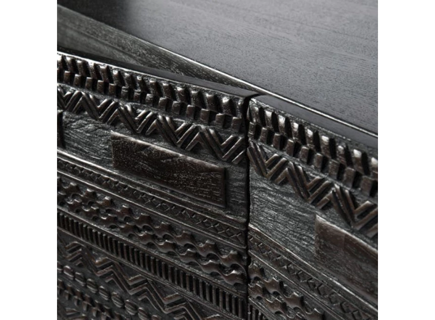 Detail Teak Tabwa Sideboard 12188 Ancestors Afrika etnisch dressoir hout metaal zwart modern design Ethnicraft	