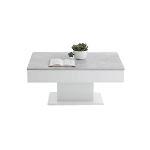 Avola 2 salontafel spaanplaat betonoptiek witte hoogglans opbergvak fmd möbel 672-002 budget