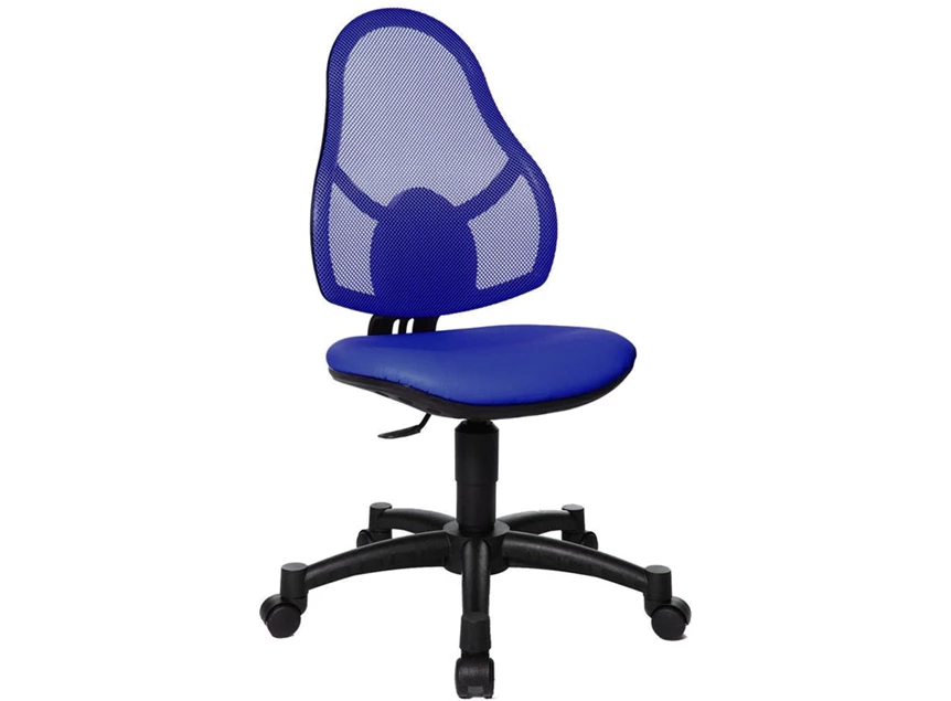 Open Art Junior topstar bureaustoel zwart blauw 71430S18 verstelbaar wielen hoogte  rugleuning mesh