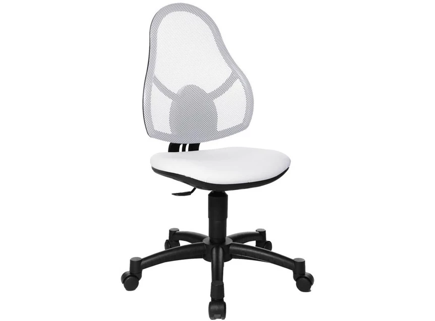 Open Art Junior topstar bureaustoel zwart wit 71430S03 verstelbaar wielen hoogte rugleuning mesh