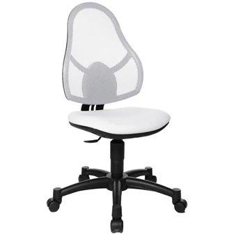 Open Art Junior topstar bureaustoel zwart wit 71430S03 verstelbaar wielen hoogte rugleuning mesh