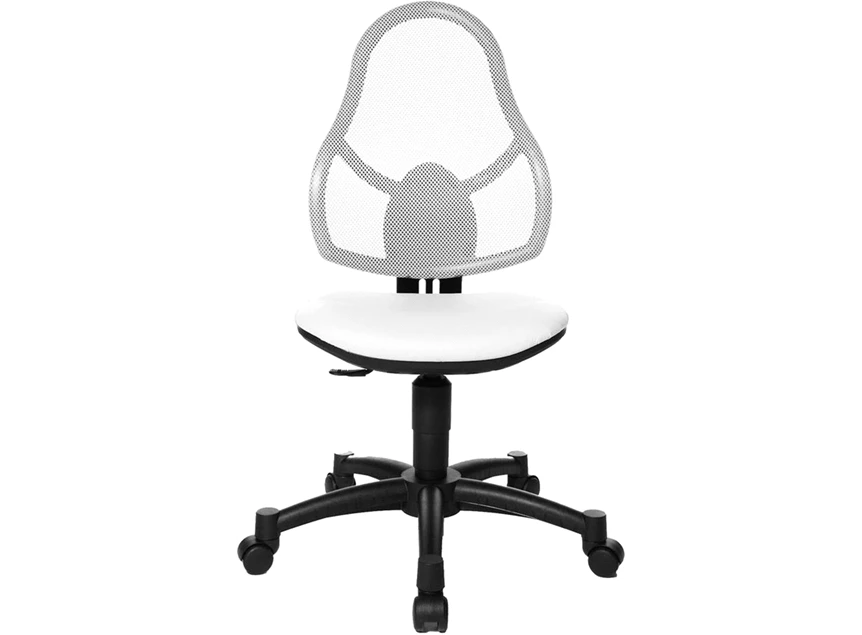 Open Art Junior topstar bureaustoel zwart rugleuning mesh verstelbaar wielen wit 71430S03 hoogte
