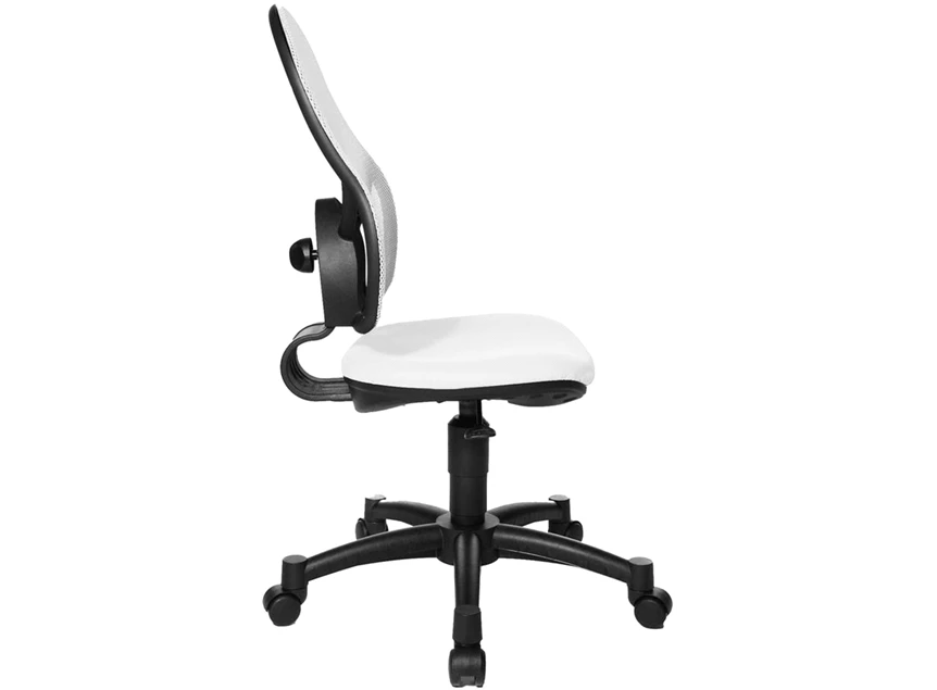 Open Art Junior topstar bureaustoel zwart verstelbaar wielen wit 71430S03 hoogte rugleuning mesh
