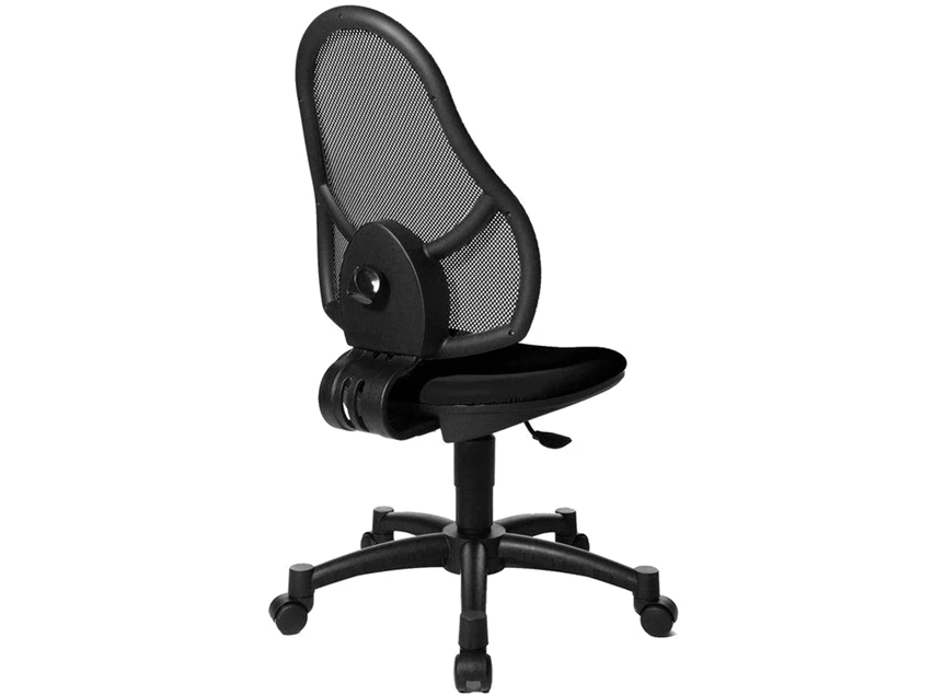 Open Art Junior topstar bureaustoel zwart verstelbaar 71430S03 wielen hoogte rugleuning mesh