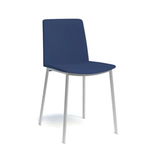 Primera stoel gebogen zitvlak lederlook epoxy onderstel perfecta keukenstoel