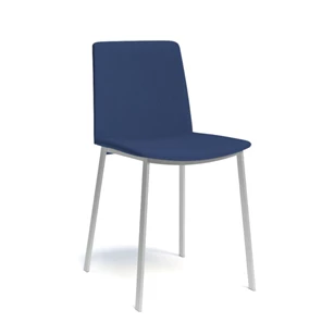 Primera stoel gebogen zitvlak lederlook epoxy onderstel perfecta keukenstoel
