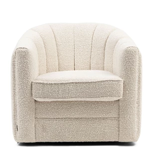 5472001 - St. Lewis swivel armchair in bouclé white sand - voorkant recht.jpg