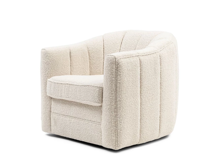 5472001 - St. Lewis swivel armchair in bouclé white sand - voorkant schuin.jpg