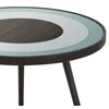 Detail Sage Bullseye side table 20740 Notre Monde glas blauw walnoot metaal zwart	